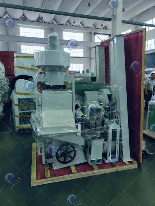 rice processing machine during packaging